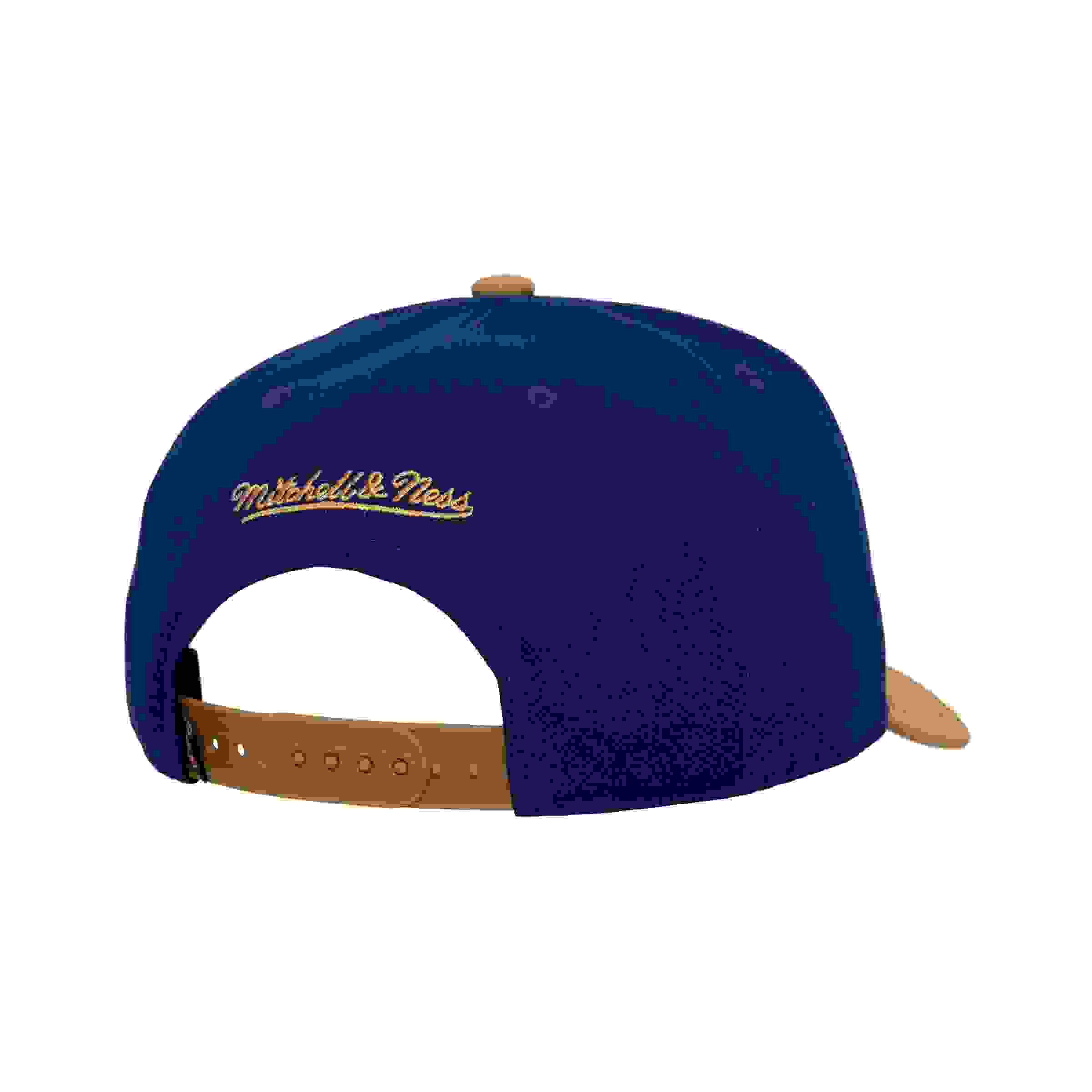 Mitchell & Ness Cleveland Guardians Side Script Blue Snapback Hat